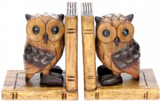 YO43 - Bookends - Hand Carved - Owl  (Pack Size 3)